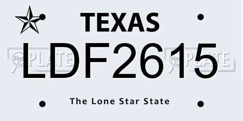LDF2615 Texas License Plate