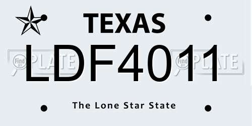 LDF4011 Texas License Plate