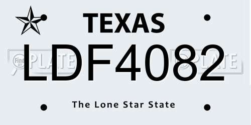 LDF4082 Texas License Plate