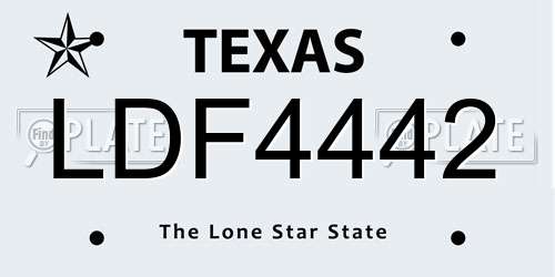 LDF4442 Texas License Plate