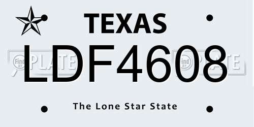 LDF4608 Texas License Plate