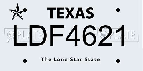 LDF4621 Texas License Plate
