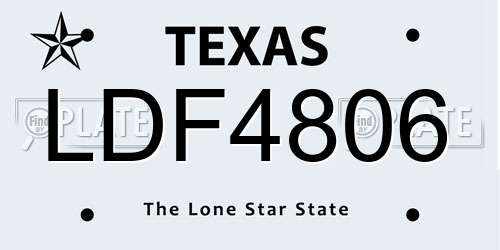 LDF4806 Texas License Plate