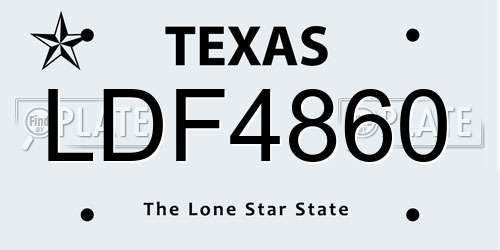 LDF4860 Texas License Plate
