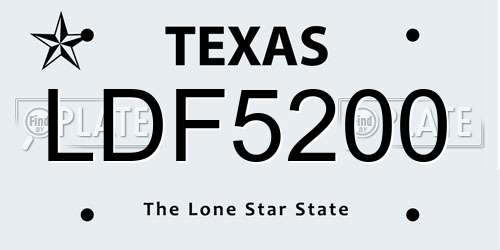 LDF5200 Texas License Plate