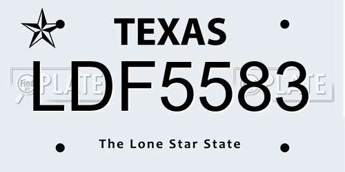 LDF5583 Texas License Plate