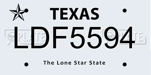 LDF5594 Texas License Plate