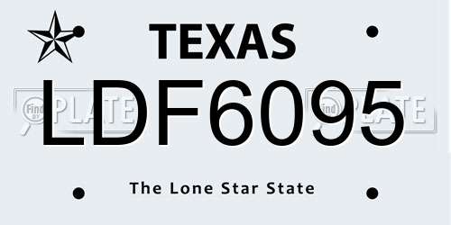 LDF6095 Texas License Plate