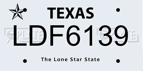LDF6139 Texas License Plate