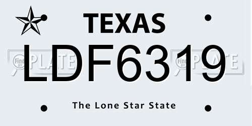 LDF6319 Texas License Plate