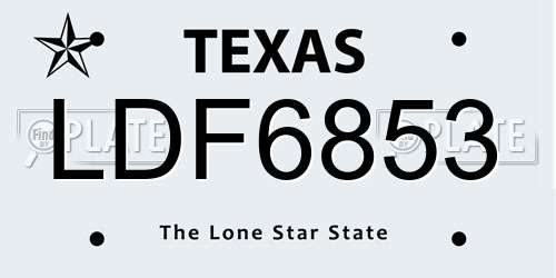 LDF6853 Texas License Plate