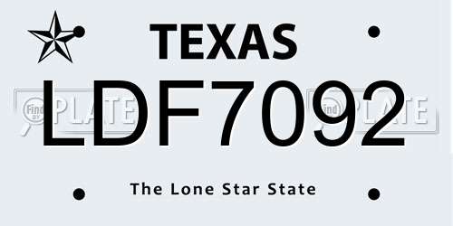 LDF7092 Texas License Plate