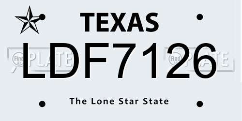 LDF7126 Texas License Plate