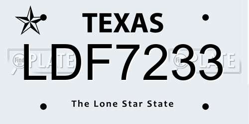 LDF7233 Texas License Plate