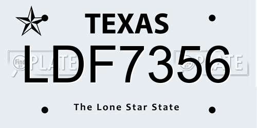 LDF7356 Texas License Plate