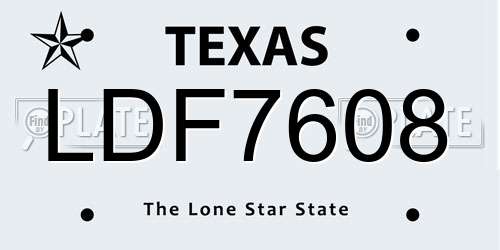 LDF7608 Texas License Plate