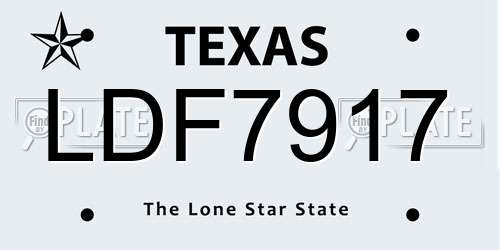 LDF7917 Texas License Plate