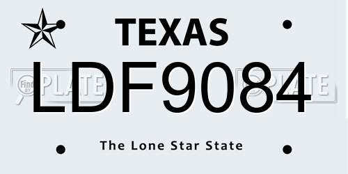 LDF9084 Texas License Plate