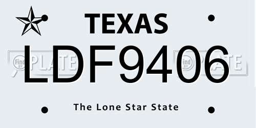 LDF9406 Texas License Plate