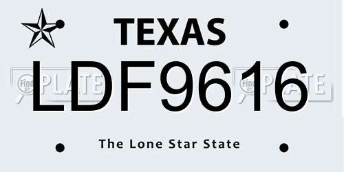 LDF9616 Texas License Plate