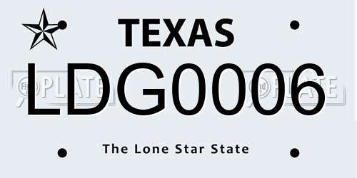 LDG0006 Texas License Plate