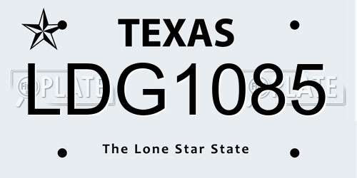 LDG1085 Texas License Plate