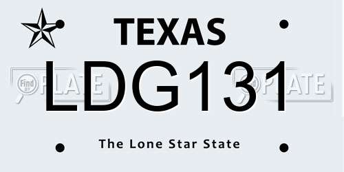 LDG131 Texas License Plate