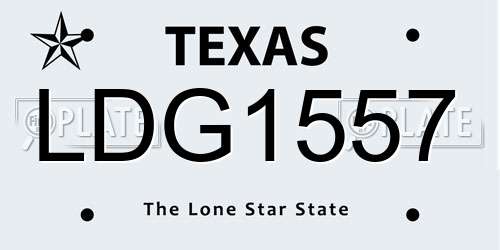 LDG1557 Texas License Plate