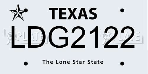 LDG2122 Texas License Plate