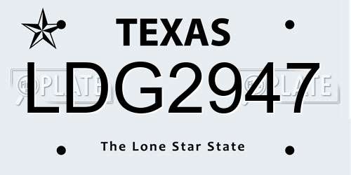 LDG2947 Texas License Plate
