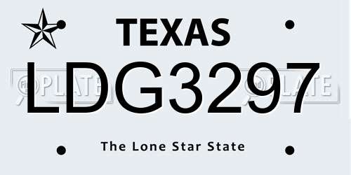 LDG3297 Texas License Plate