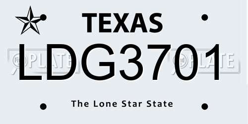 LDG3701 Texas License Plate