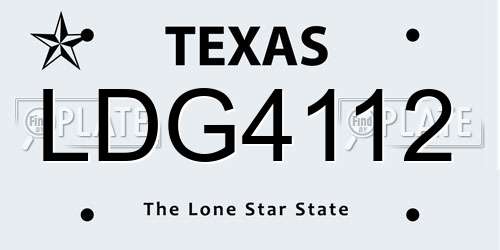 LDG4112 Texas License Plate