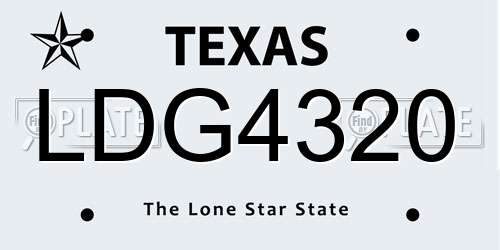 LDG4320 Texas License Plate
