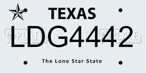 LDG4442 Texas License Plate