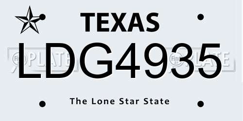 LDG4935 Texas License Plate