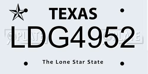 LDG4952 Texas License Plate
