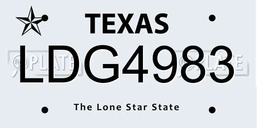 LDG4983 Texas License Plate