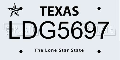 LDG5697 Texas License Plate