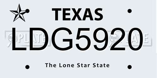 LDG5920 Texas License Plate