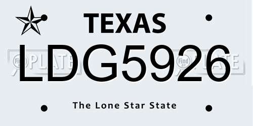 LDG5926 Texas License Plate