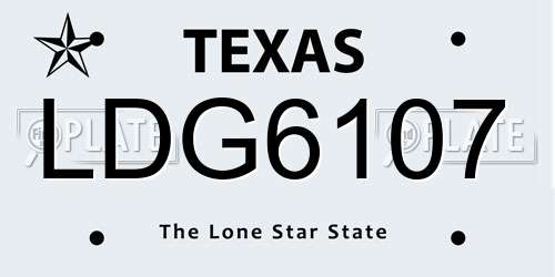 LDG6107 Texas License Plate