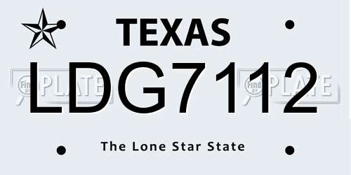 LDG7112 Texas License Plate