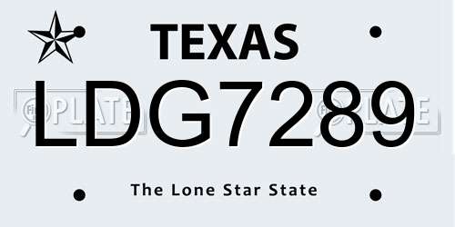 LDG7289 Texas License Plate
