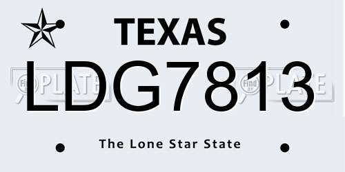 LDG7813 Texas License Plate