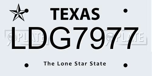 LDG7977 Texas License Plate
