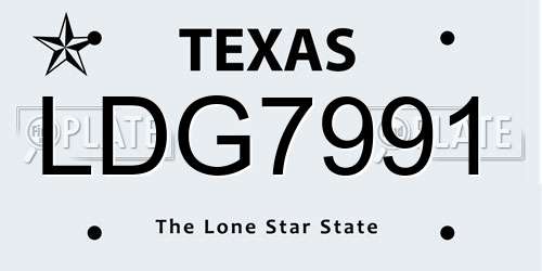 LDG7991 Texas License Plate