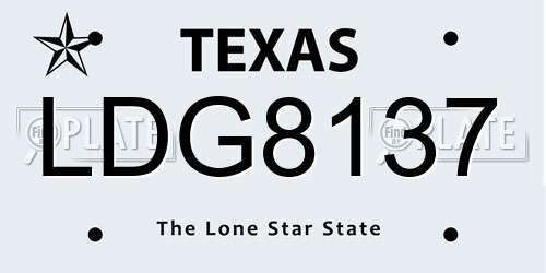LDG8137 Texas License Plate