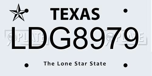 LDG8979 Texas License Plate