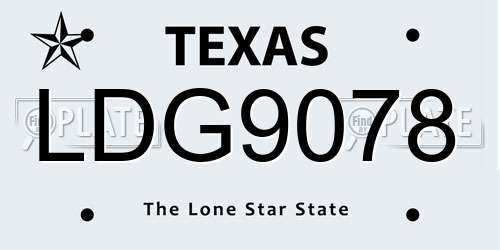 LDG9078 Texas License Plate
